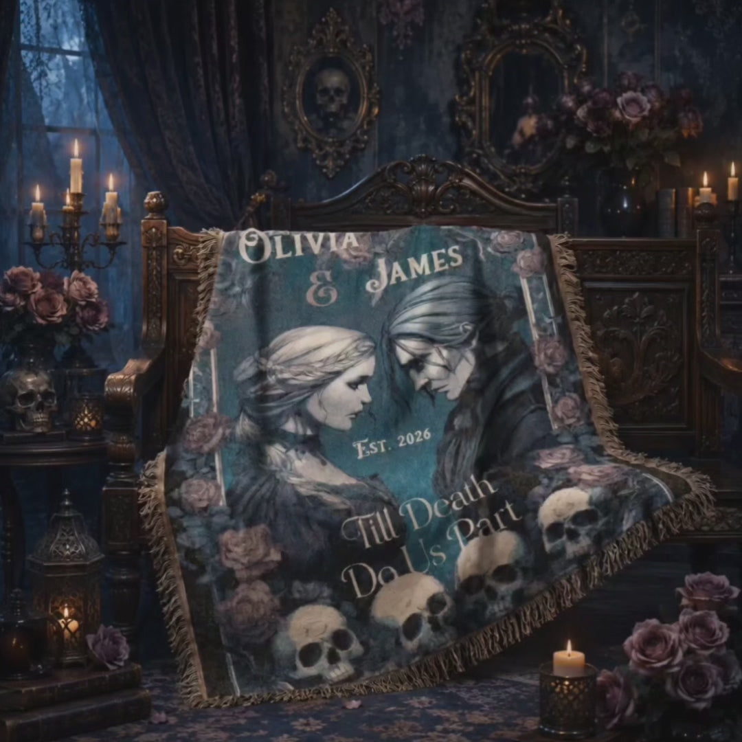 Personalized Gothic Wedding Blanket